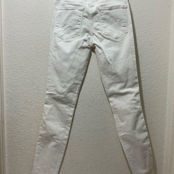 FRAME white denim Le High skinny jeans cropped size 24 - Picture 4 of 9